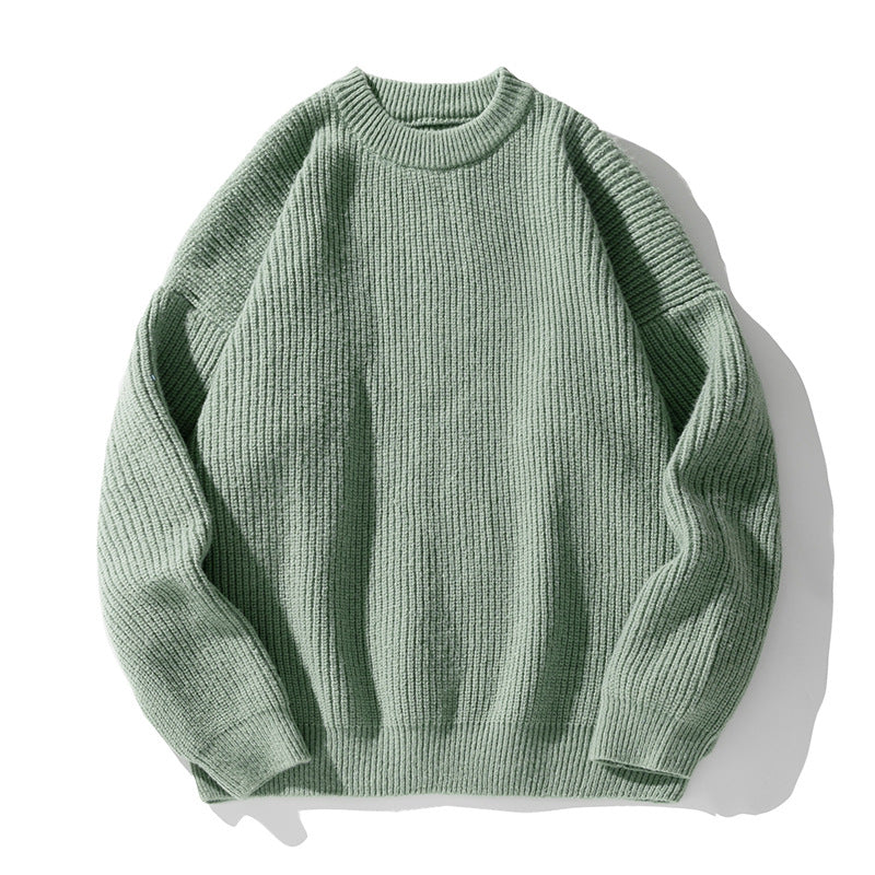 Textured Solid-color Knit Sweaterouterwear