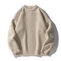 Textured Solid-color Knit Sweaterouterwear